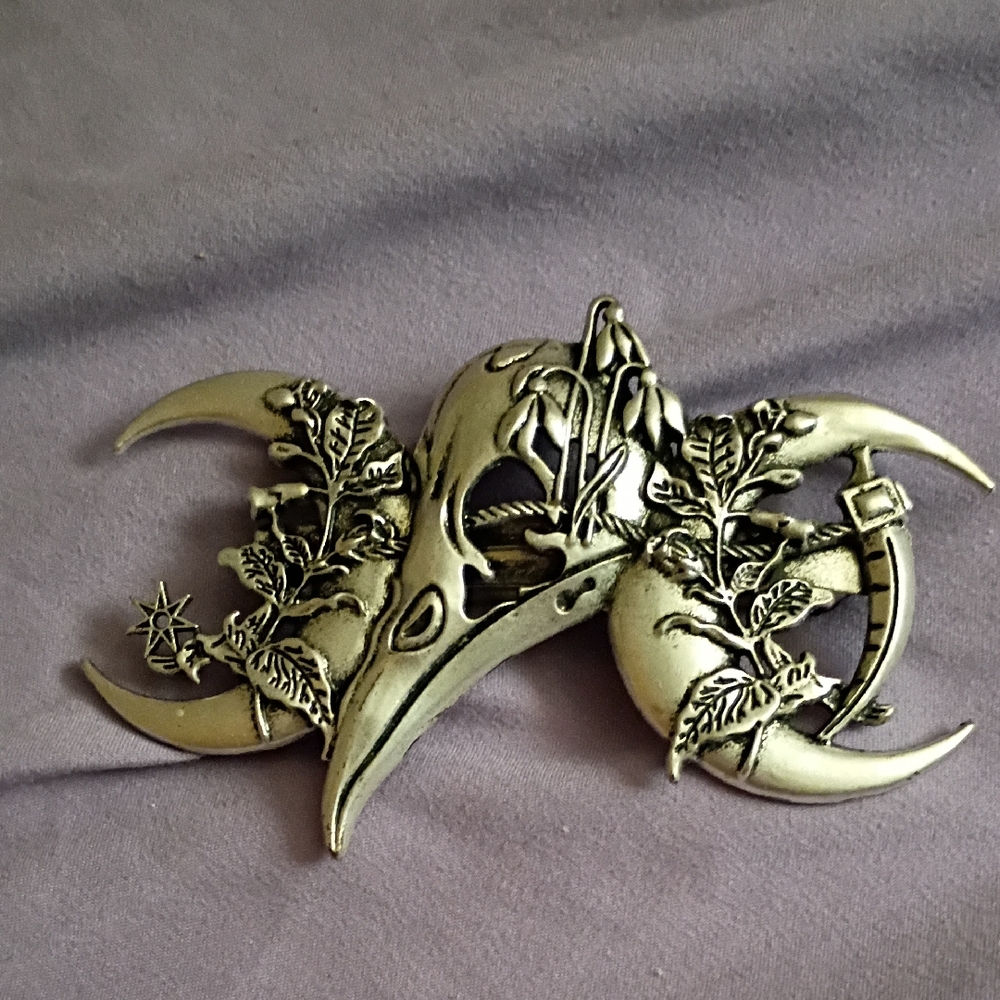 Silver Crescent Moon Hair Clip